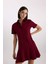Polo Yaka Basic Düz Kısa Kollu Pileli Mini Elbise D4203AX24AU 12