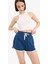 Regular Fit Beli Lastikli Bağcıklı Kalın Mini Şort A6224AX25SM 11