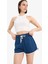 Regular Fit Beli Lastikli Bağcıklı Kalın Mini Şort A6224AX25SM 12