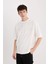 Loose Fit Bisiklet Yaka Baskılı Kısa Kollu Ağır Kumaş Tişört D5756AX25SP 11
