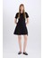 Polo Yaka Basic Düz Kısa Kollu Pileli Mini Elbise D4203AX24AU 7