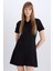 Polo Yaka Basic Düz Kısa Kollu Pileli Mini Elbise D4203AX24AU 8