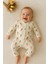 Tuem Baby %100 Cotton Kumaş Yumuşak Havuç Desenli Uzun Kollu Çıtçıtlı Tek Parça Unisex Bebek Tulum 1