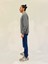 Erkek Bisiklet Yaka Rahat Kalıp 3 Iplik Kalın Ar Nakışlı Sweatshirt SPR24SW33 3