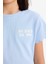 Kız Çocuk Slim Fit Dar Kesim Bisiklet Yaka Baskılı Fitilli Kaşkorse Kısa Kollu Tişört D9537A825SM 13