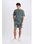 Regular Fit Düz Paça Cepli Basic Düz Şort B8792AX25SM 8
