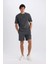 Regular Fit Düz Paça Cepli Basic Düz Şort B8792AX25SM 11