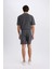 Regular Fit Düz Paça Cepli Basic Düz Şort B8792AX25SM 14