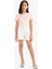 Kız Çocuk Slim Fit Dar Kesim Bisiklet Yaka Baskılı Fitilli Kaşkorse Kısa Kollu Tişört D9537A825SM 8