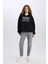 Oversize Geniş Kalıp Yarım Fermuarlı Sırt Baskılı Sweatshirt E1525AX24WN 9