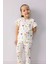 Kız Bebek Pijama Takımı Desenli Kısa Kollu Fitilli Kaşkorse Üst Beli Lastikli Uzun Alt E1540A525SM 6