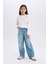 Kız Çocuk Wide Leg Geniş Paça Jean Pantolon D9157A825SP 9