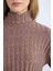 Coool Balıkçı Yaka Crop Top Basic Düz Fitilli Kaşkorse Uzun Kollu Tişört E1673AX24WN 11
