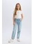 Kız Çocuk Paperbag Dar Paça Jean Pantolon D9696A825SP 13