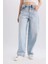 Baggy Fit Yüksek Bel Uzun Jean Yıkamalı Pantolon D9406AX25SM 6