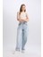 Baggy Fit Yüksek Bel Uzun Jean Yıkamalı Pantolon D9406AX25SM 8