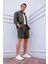 %100 Keten Regular Fit Yazlık Bermuda Şort 9