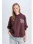 Coool Loose Fit Kapüşonlu Sırt Baskılı Kalın Sweatshirt E1495AX24WN 9