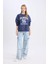 Coool Loose Fit Bisiklet Yaka Baskılı Kalın Sweatshirt E1494AX24WN 8