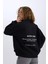 Oversize Geniş Kalıp Yarım Fermuarlı Sırt Baskılı Sweatshirt E1525AX24WN 8