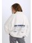 Oversize Geniş Kalıp Yarım Fermuarlı Sırt Baskılı Kalın Sweatshirt E1524AX24WN 7