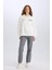 Oversize Geniş Kalıp Yarım Fermuarlı Sırt Baskılı Kalın Sweatshirt E1524AX24WN 8