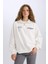 Oversize Geniş Kalıp Yarım Fermuarlı Sırt Baskılı Kalın Sweatshirt E1524AX24WN 9