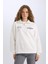 Oversize Geniş Kalıp Yarım Fermuarlı Sırt Baskılı Kalın Sweatshirt E1524AX24WN 10