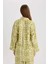 Relax Fit Desenli Keten Karışımlı Uzun Kollu Tesettür Gömlek Tunik D8184AX25SP 14