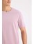 %100 Pamuk New Regular Fit Bisiklet Yaka Basic Düz Kısa Kollu Tişört E1091AXNS 11