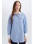 Relax Fit Çizgili Poplin Uzun Kollu Gömlek Tunik E1756AX25SP 6