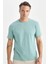 %100 Pamuk New Regular Fit Bisiklet Yaka Basic Düz Kısa Kollu Tişört E1091AXNS 6