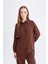 Regular Fit Basic Düz Viskon Uzun Kollu Gömlek Tunik D2613Ax24Au 8