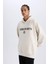 NBA Brooklyn Nets Oversize Geniş Kalıp Kapüşonlu Sırt Baskılı Skuba Dalgıç Kumaş Sweatshirt D6711AX25SP 12