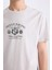 %100 Pamuk Regular Fit Bisiklet Yaka Baskılı Kısa Kollu Tişört E1316AX25SM 9