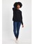 Kadın Bisiklet Yaka Rahat Kalıp 3 Iplik Kalın Orta Brooklyn Nakışlı Sweatshirt SPR24SWK34 5