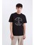 %100 Pamuk Regular Fit Bisiklet Yaka Baskılı Kısa Kollu Tişört E1329AX25SP 6