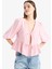Regular Fit V Yaka Modal Önden Bağlamalı Uzun Kollu Bluz D4435AX25SP 10