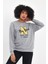 Kadın Bisiklet Yaka Rahat Kalıp Içi Polarlı 3 Iplik Kalın N Baskılı Sweatshirt SPR24SWK25 3
