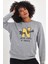 Kadın Bisiklet Yaka Rahat Kalıp Içi Polarlı 3 Iplik Kalın N Baskılı Sweatshirt SPR24SWK25 5
