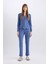 Pijama Takımı Regular Fit Uzun Kollu Üst Uzun Alt-Fall in Love E1804AX24WN 11