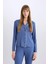 Pijama Takımı Regular Fit Uzun Kollu Üst Uzun Alt-Fall in Love E1804AX24WN 14