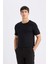 Slim Fit Dar Kesim Bisiklet Yaka Modal Karışımlı Pamuklu Basic Düz Siyah Kısa Kollu Tişört M6606AZ24AU 8