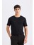 Slim Fit Dar Kesim Bisiklet Yaka Modal Karışımlı Pamuklu Basic Düz Siyah Kısa Kollu Tişört M6606AZ24AU 9