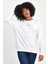 Kadın Bisiklet Yaka Rahat Kalıp 3 Iplik Kalın Orta Brooklyn Nakışlı Sweatshirt SPR24SWK34 3