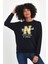Kadın Bisiklet Yaka Rahat Kalıp Içi Polarlı 3 Iplik Kalın N Baskılı Sweatshirt SPR24SWK25 4