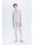 Erkek Çocuk Pijama Takımı Waffle Uzun Kollu Üst Beli Lastikli Uzun Alt D9977A825SP 10