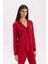 Pijama Takımı Regular Fit Uzun Kollu Üst Uzun Alt-Fall in Love E2246AXNS 11