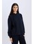 Relax Fit Kapüşonlu Basic Düz Sweatshirt 13