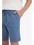 Slim Fit Dar Kesim Cepli Pamuklu Basic Düz Bermuda Şort W1105AZ25SP 11
